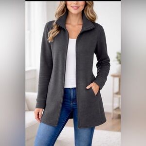 MPG (Mondetta Performance Gear) Black Ribbed Longline Zip Jacket - Size Small